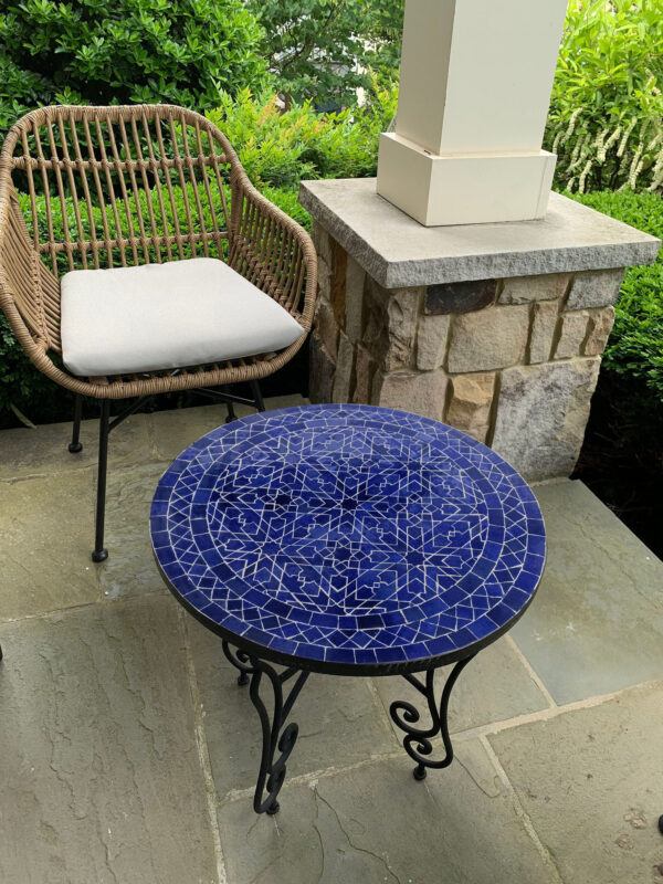 Handmade Moroccan Mosaic Table – Bistro, Side, Coffee, or Dining Table – Outdoor & Indoor Tile Table from Fez