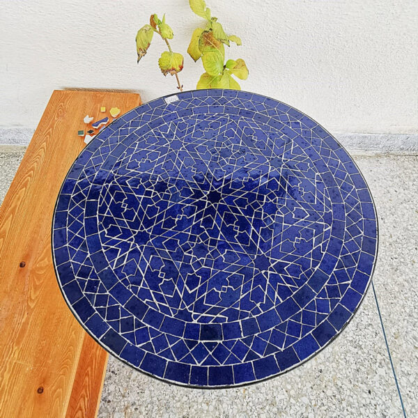 Handmade Moroccan Mosaic Table – Bistro, Side, Coffee, or Dining Table – Outdoor & Indoor Tile Table from Fez - Image 2