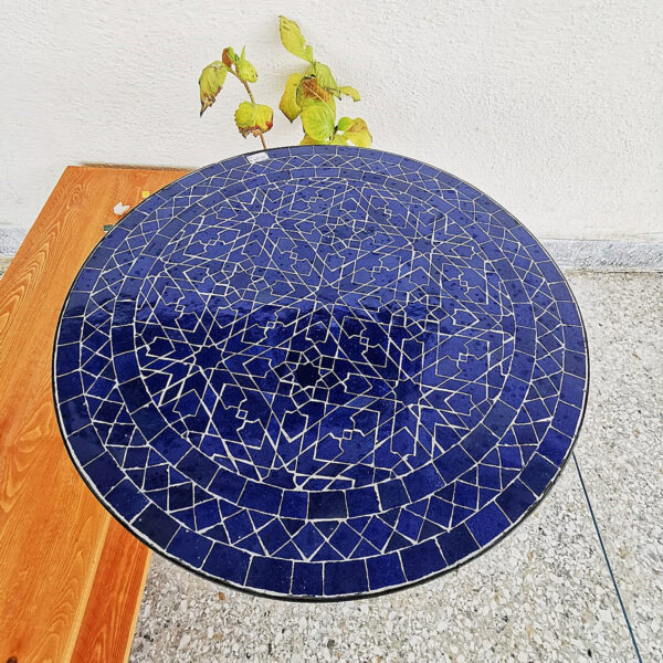 Handmade Moroccan Mosaic Table – Bistro, Side, Coffee, or Dining Table – Outdoor & Indoor Tile Table from Fez - Image 3