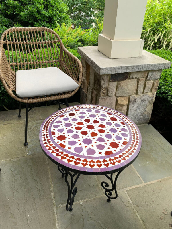 Handcrafted Moroccan Mosaic Table – Unique Tile Furniture for Living Room, Patio, Garden or Entryway