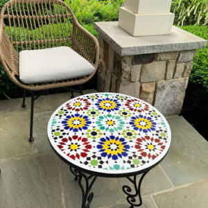 Outdoor & Indoor Handmade Mosaic Table – Moroccan Tile Side, Coffee, Console or Dining Table