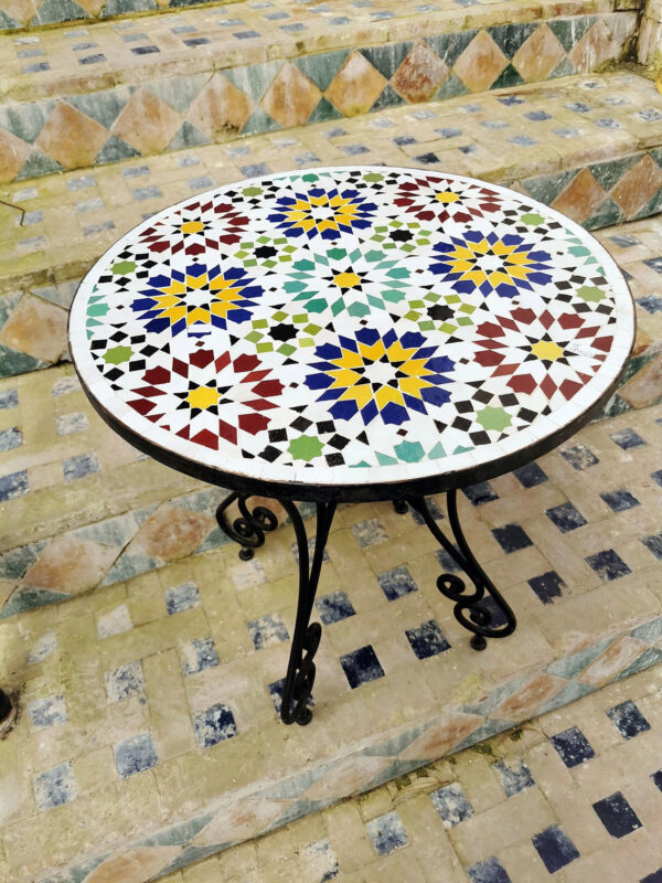 Outdoor & Indoor Handmade Mosaic Table – Moroccan Tile Side, Coffee, Console or Dining Table - Image 2
