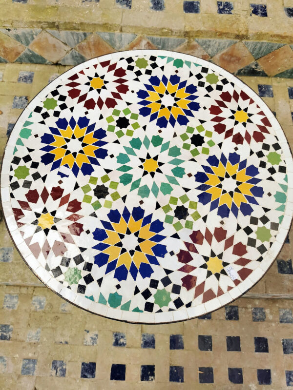 Outdoor & Indoor Handmade Mosaic Table – Moroccan Tile Side, Coffee, Console or Dining Table - Image 3
