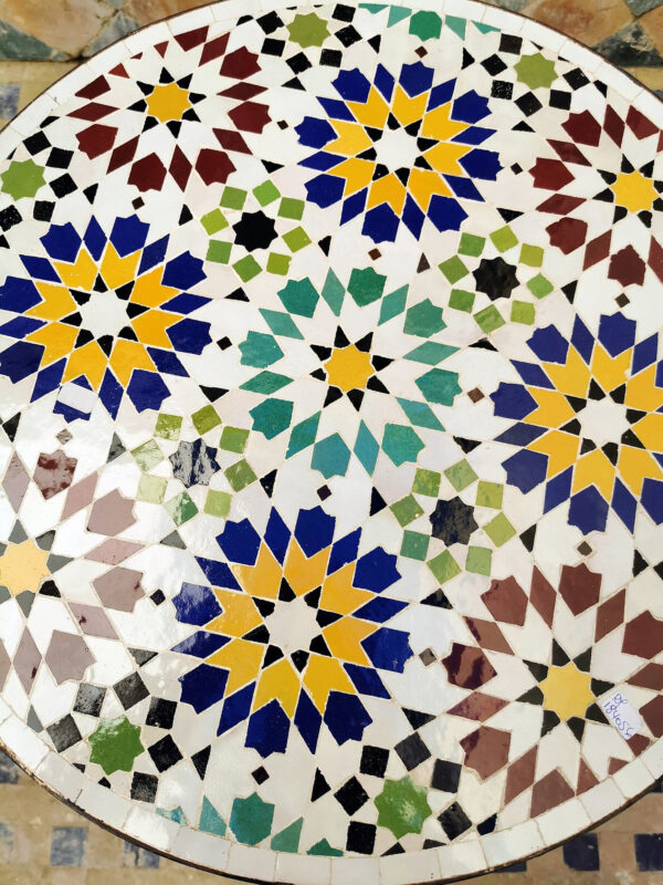 Outdoor & Indoor Handmade Mosaic Table – Moroccan Tile Side, Coffee, Console or Dining Table - Image 4
