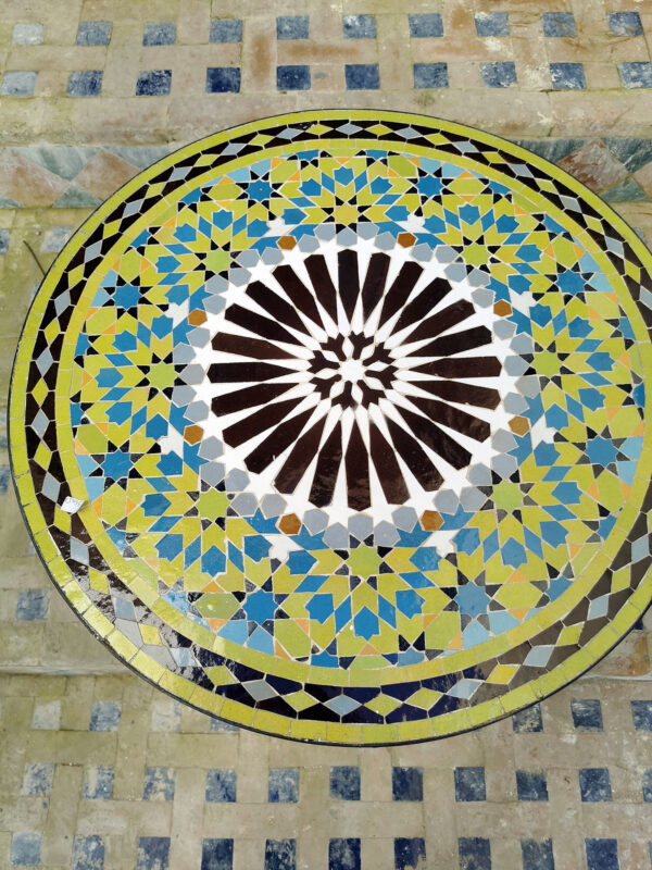 Authentic Moroccan Mosaic Table – Handmade Tile Furniture for Garden, Patio, Dining Room or Living Space - Image 3