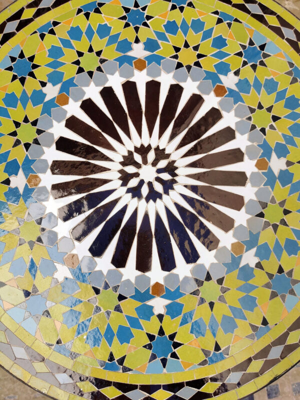 Authentic Moroccan Mosaic Table – Handmade Tile Furniture for Garden, Patio, Dining Room or Living Space - Image 4