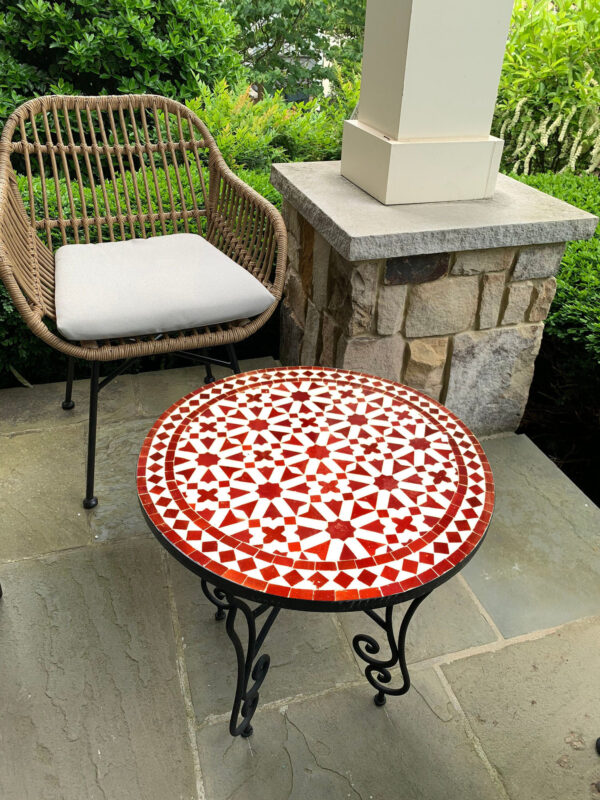 Moroccan Handmade Mosaic Table – Indoor/Outdoor Tile Side Table, Console, Coffee or Dining Table