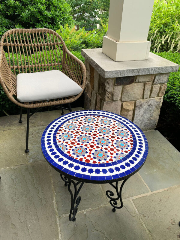 Artisan Mosaic Table from Morocco – Handcrafted Tile Coffee, Patio, Dining or End Table for Home Decor