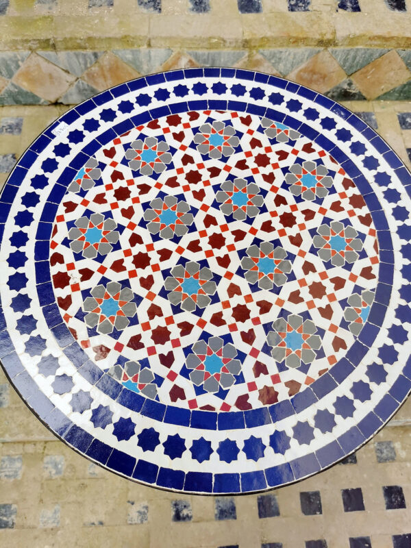 Artisan Mosaic Table from Morocco – Handcrafted Tile Coffee, Patio, Dining or End Table for Home Decor - Image 4