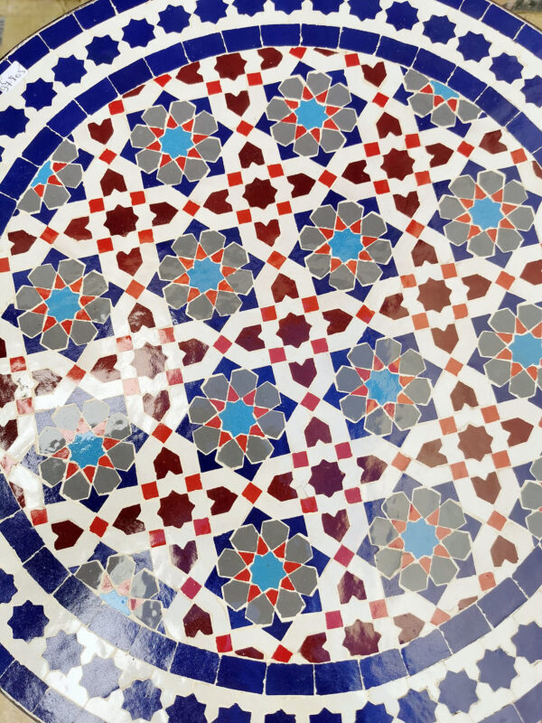 Artisan Mosaic Table from Morocco – Handcrafted Tile Coffee, Patio, Dining or End Table for Home Decor - Image 2