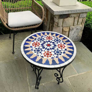 Colorful Moroccan Mosaic Table – Handmade Tile Furniture for Living Room, Garden or Balcony