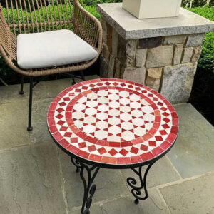 Moroccan Mosaic Tile Table – Unique Handmade Coffee, Side or Patio Table for Boho Home Decor