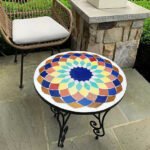 Moroccan Patio & Indoor Mosaic Table – Handcrafted Tile Design for Elegant Home Decor