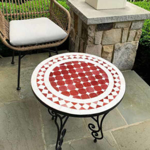Authentic Mosaic Tile Table – Moroccan Handmade Coffee or Dining Table for Rustic or Boho Interiors