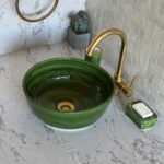 Handcrafted Moroccan Ceramic Basin – Painted Bathroom Sink – Round Vessel Made in Fez
