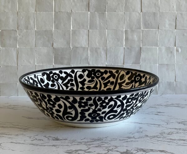 Painted Moroccan Ceramic Vessel Sink – Handmade Round Basin for Bathroom – Made in Fez - Image 2