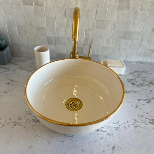 Moroccan Handmade Ceramic Sink – Custom Round Bathroom Basin from Fez – Painted Vessel Style - Image 3