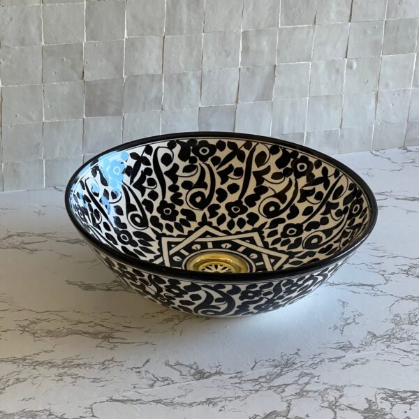 Sustainable Ceramic Sink – Moroccan Handcrafted Round Basin – Custom Bathroom Vessel - Image 2