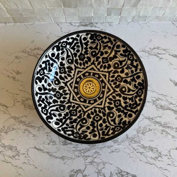Sustainable Ceramic Sink – Moroccan Handcrafted Round Basin – Custom Bathroom Vessel - Image 8