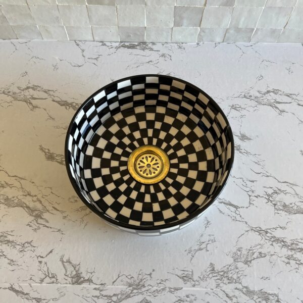 Moroccan Ceramic Sink – Handmade Round Vessel for Boho Bathroom – Custom Artistic Basin - Image 4
