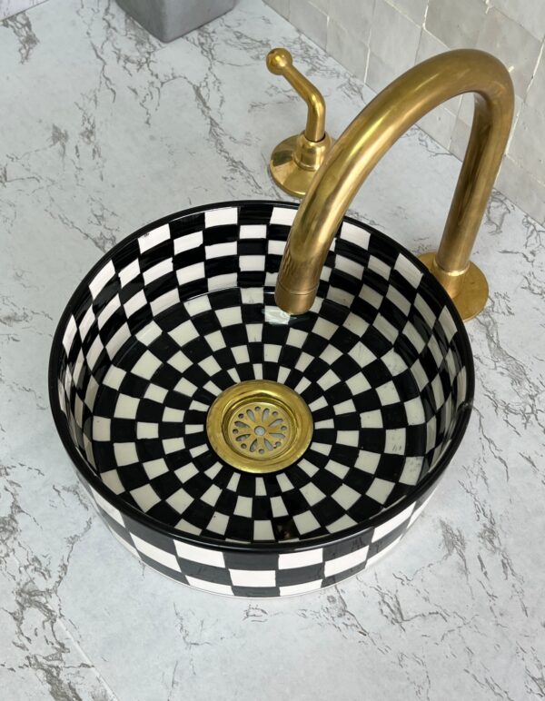 Moroccan Ceramic Sink – Handmade Round Vessel for Boho Bathroom – Custom Artistic Basin - Image 7