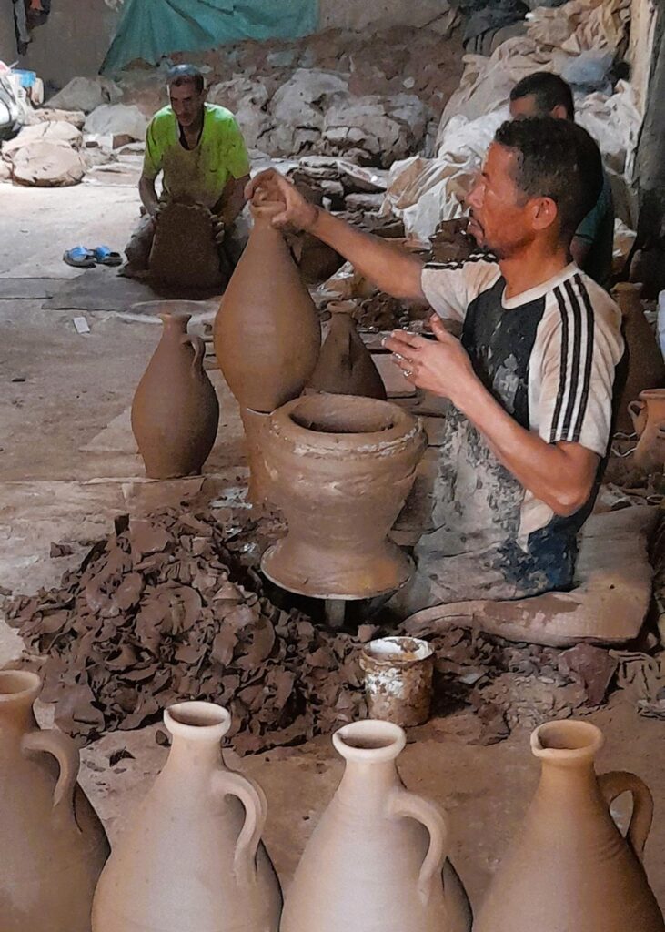 Colorful Moroccan ceramic sinks display