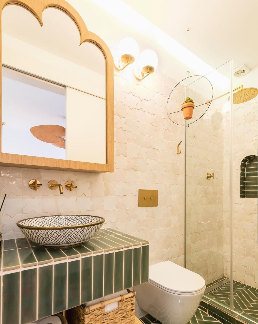 Modern interior featuring Moroccan ceramic sink