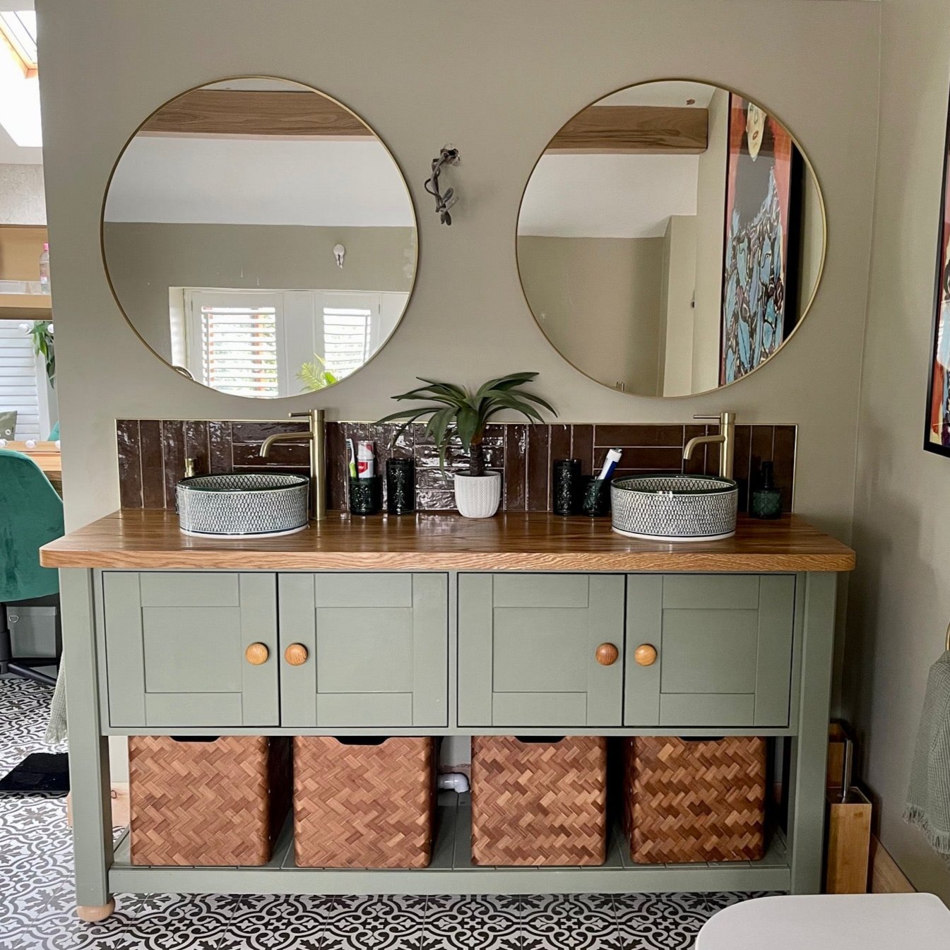Modern interior featuring Moroccan ceramic sink
