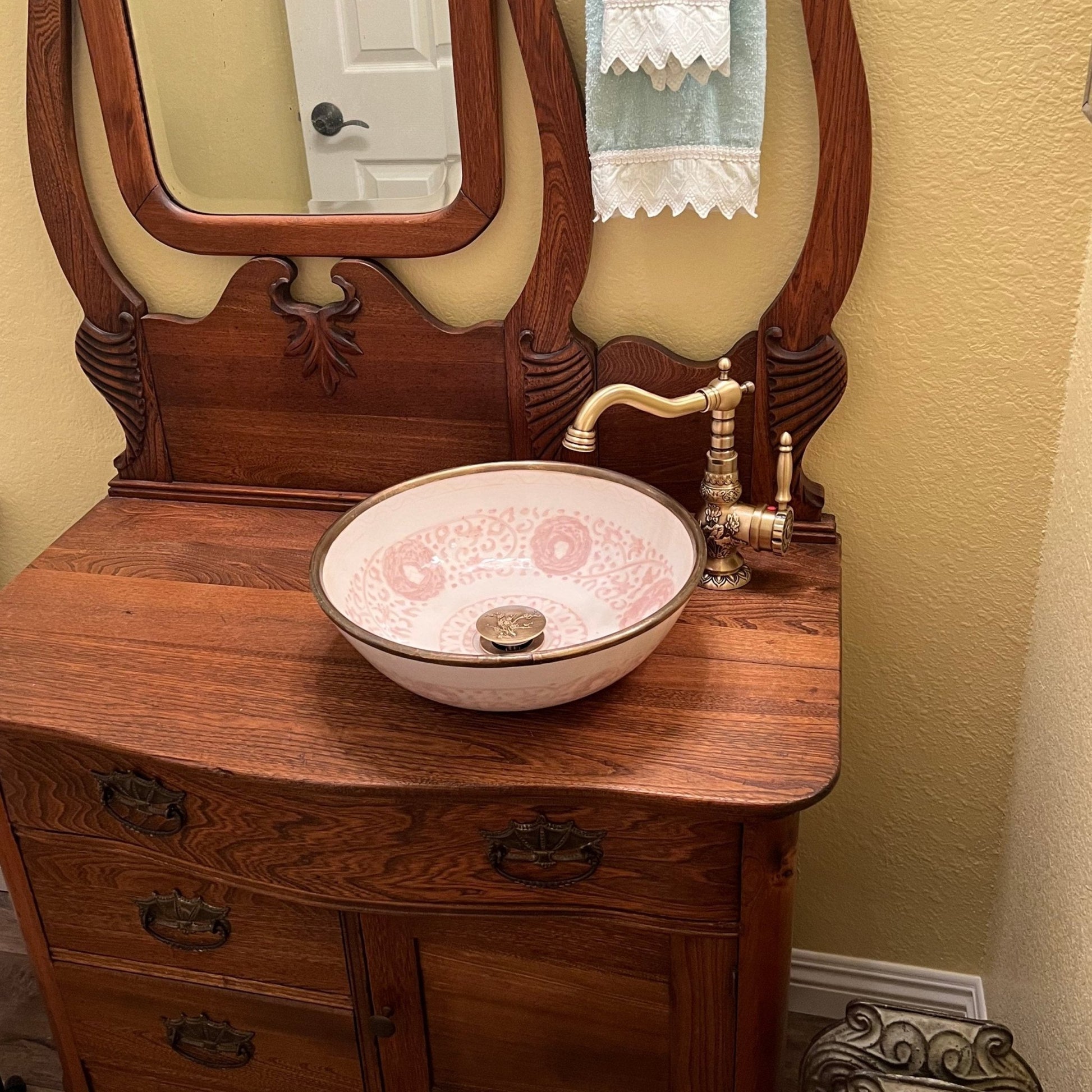 Modern interior featuring Moroccan ceramic sink