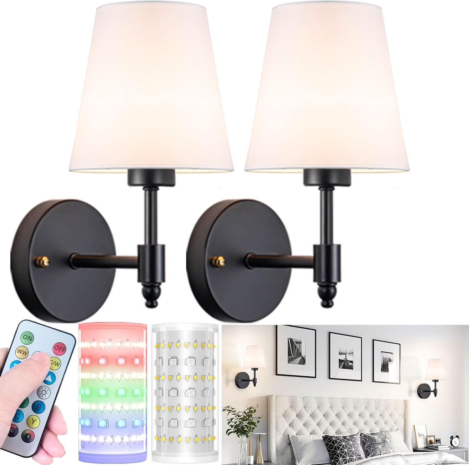 Wireless Wall Sconces Set of Two - Image 7