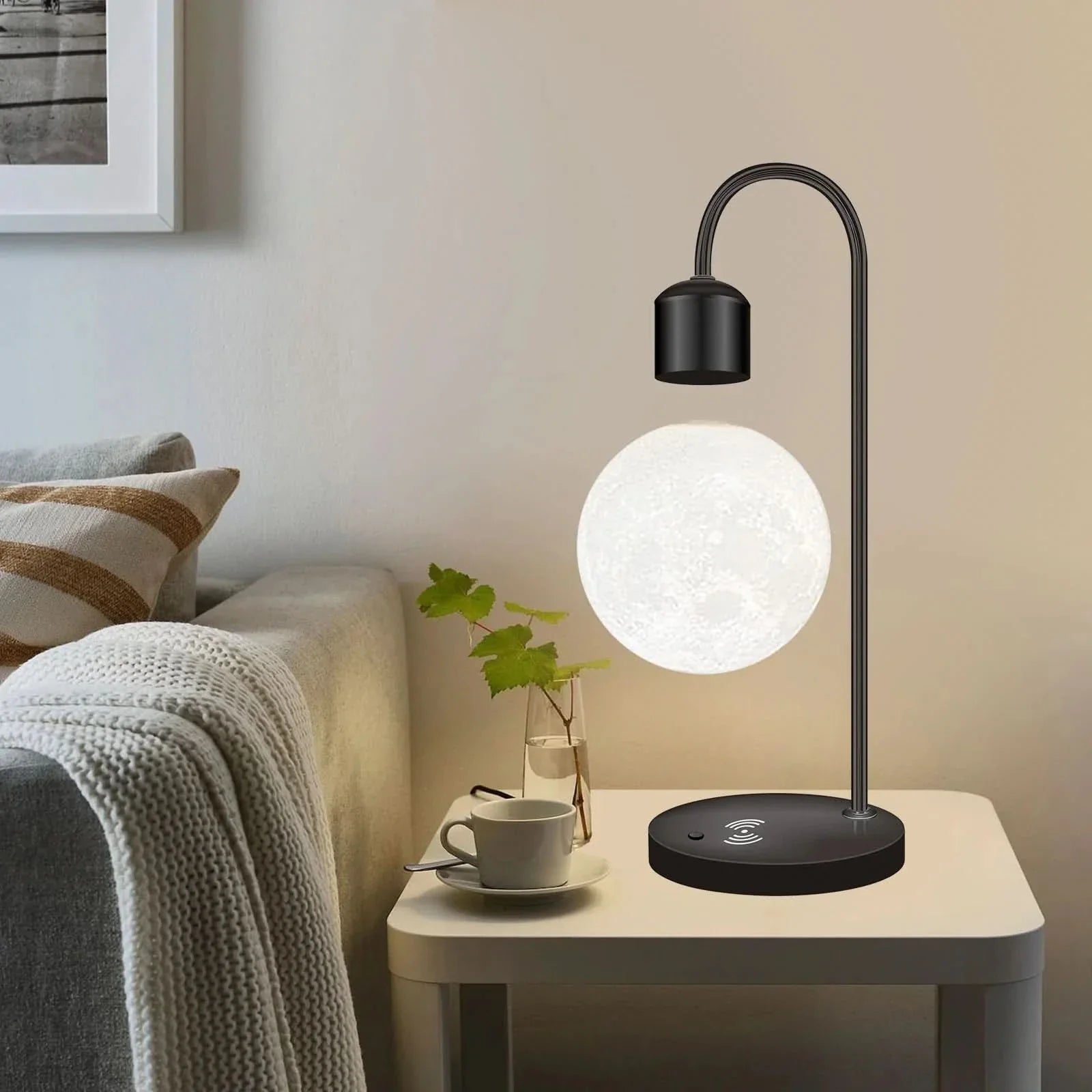 Levitating Moon Led Lamp With Wireless Phone Charger - Image 5