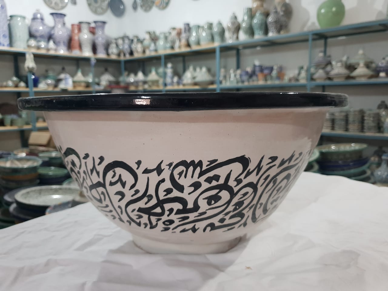 Authentic Moroccan Sink – Handcrafted Round Ceramic Basin – Decorative Bathroom Vessel - Image 2