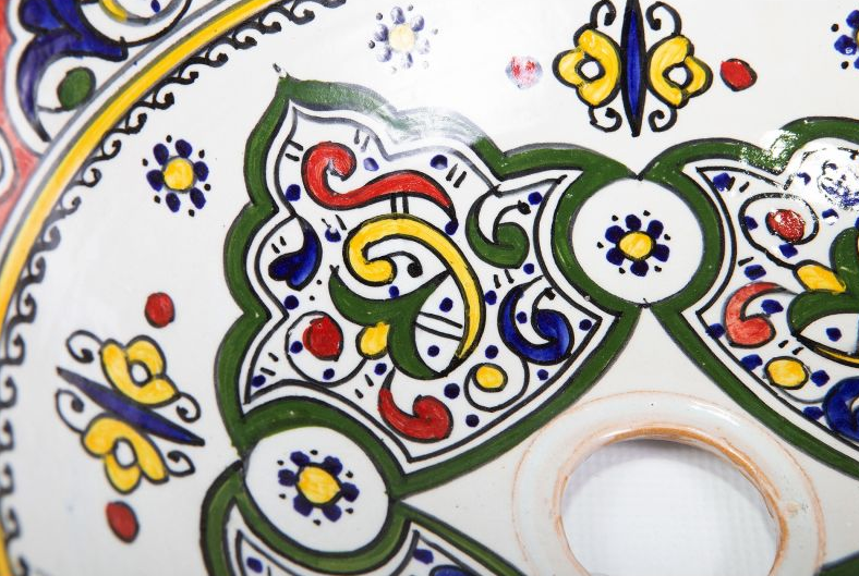 Authentic Moroccan Sink – Handcrafted Round Ceramic Basin – Decorative Bathroom Vessel - Image 2