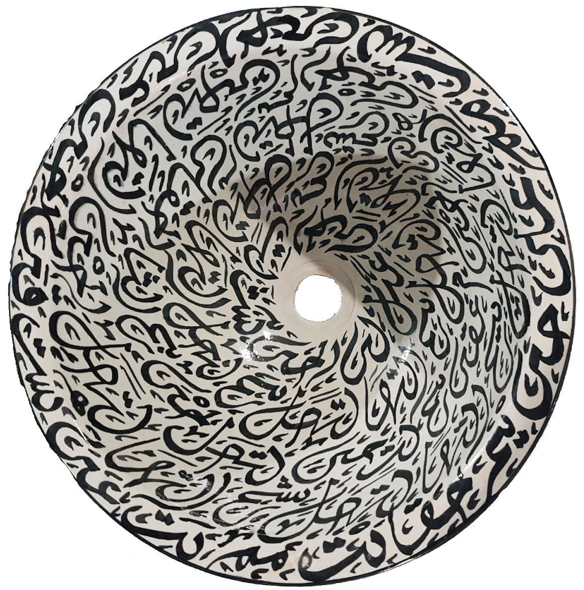 Authentic Moroccan Sink – Handcrafted Round Ceramic Basin – Decorative Bathroom Vessel