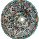 Authentic Moroccan Sink – Handcrafted Round Ceramic Basin – Decorative Bathroom Vessel
