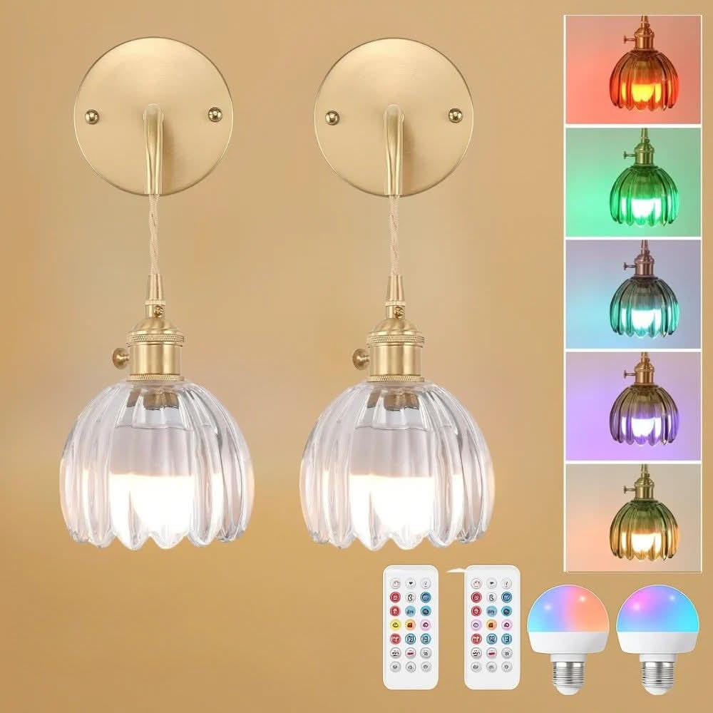 Vintage Wireless Wall Sconces Set of 2 - Image 15