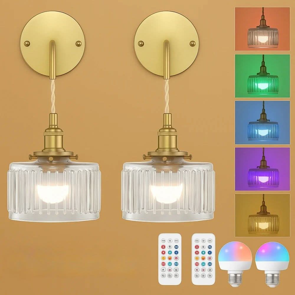 Vintage Wireless Wall Sconces Set of 2 - Image 18