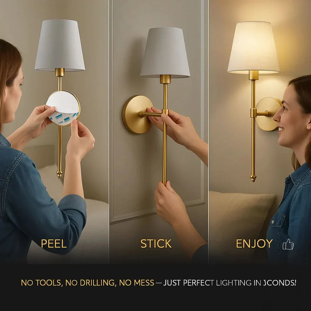 Wireless Fabric Wall Light (SET OF 2 + 2 BULBS FREE) - Image 5