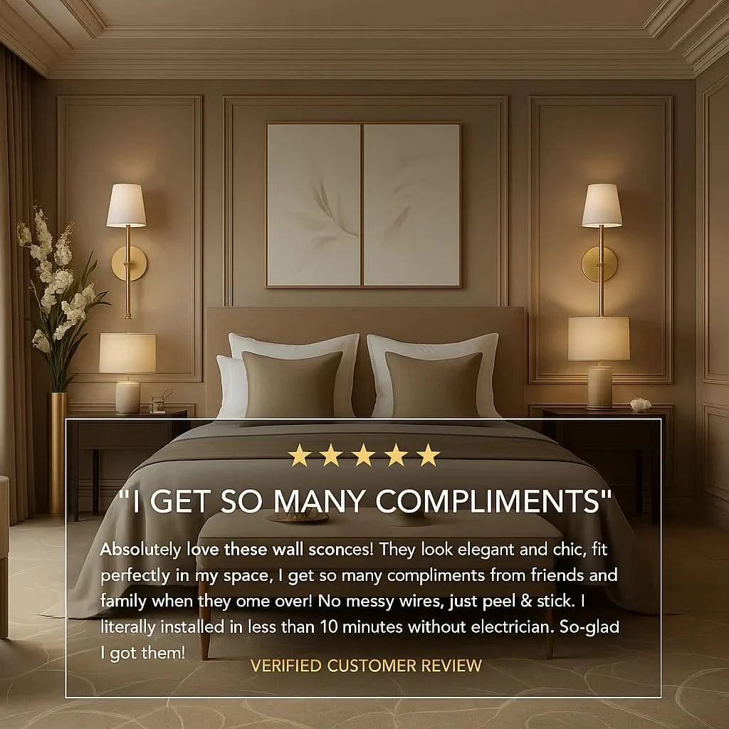 Wireless Fabric Wall Light (SET OF 2 + 2 BULBS FREE) - Image 8