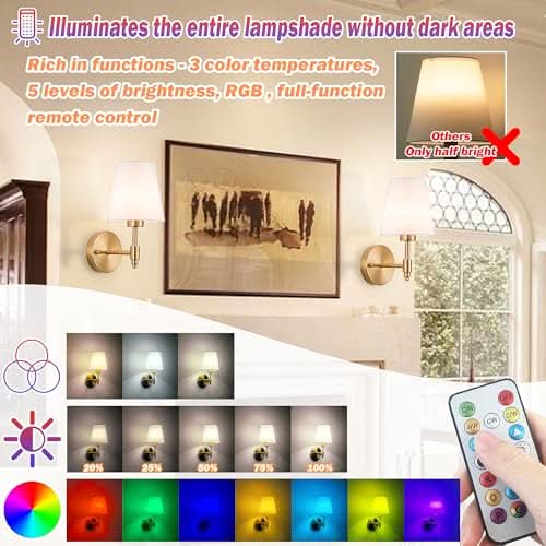 Wireless Wall Sconces Set of Two - Image 5