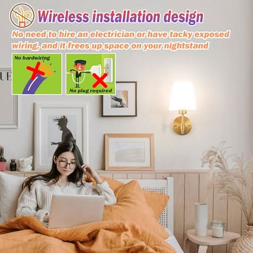 Wireless Wall Sconces Set of Two - Image 3