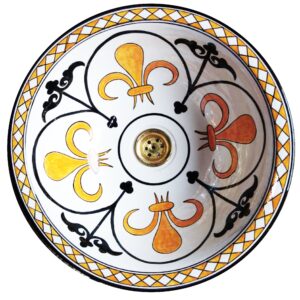 Authentic Moroccan Sink – Handcrafted Round Ceramic Basin – Decorative Bathroom Vessel