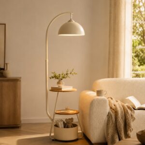 Arc Floor Lamp with Side Table