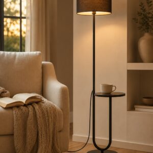 Floor Lamp with Side Table for Living Room Storage