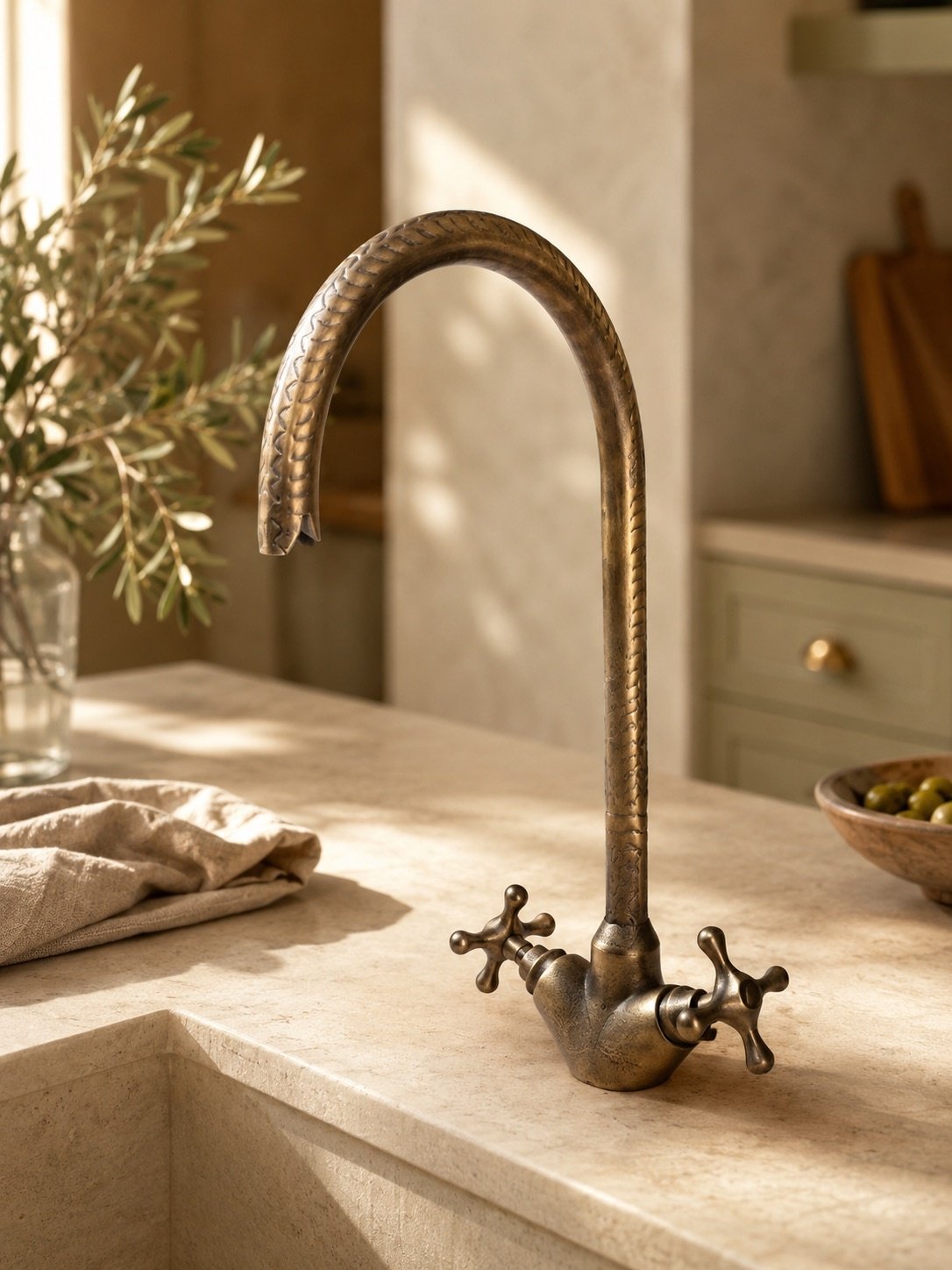 Best Brass Faucets for Handmade Sinks
Handmade brass faucet paired with an artisan Moroccan bathroom sink