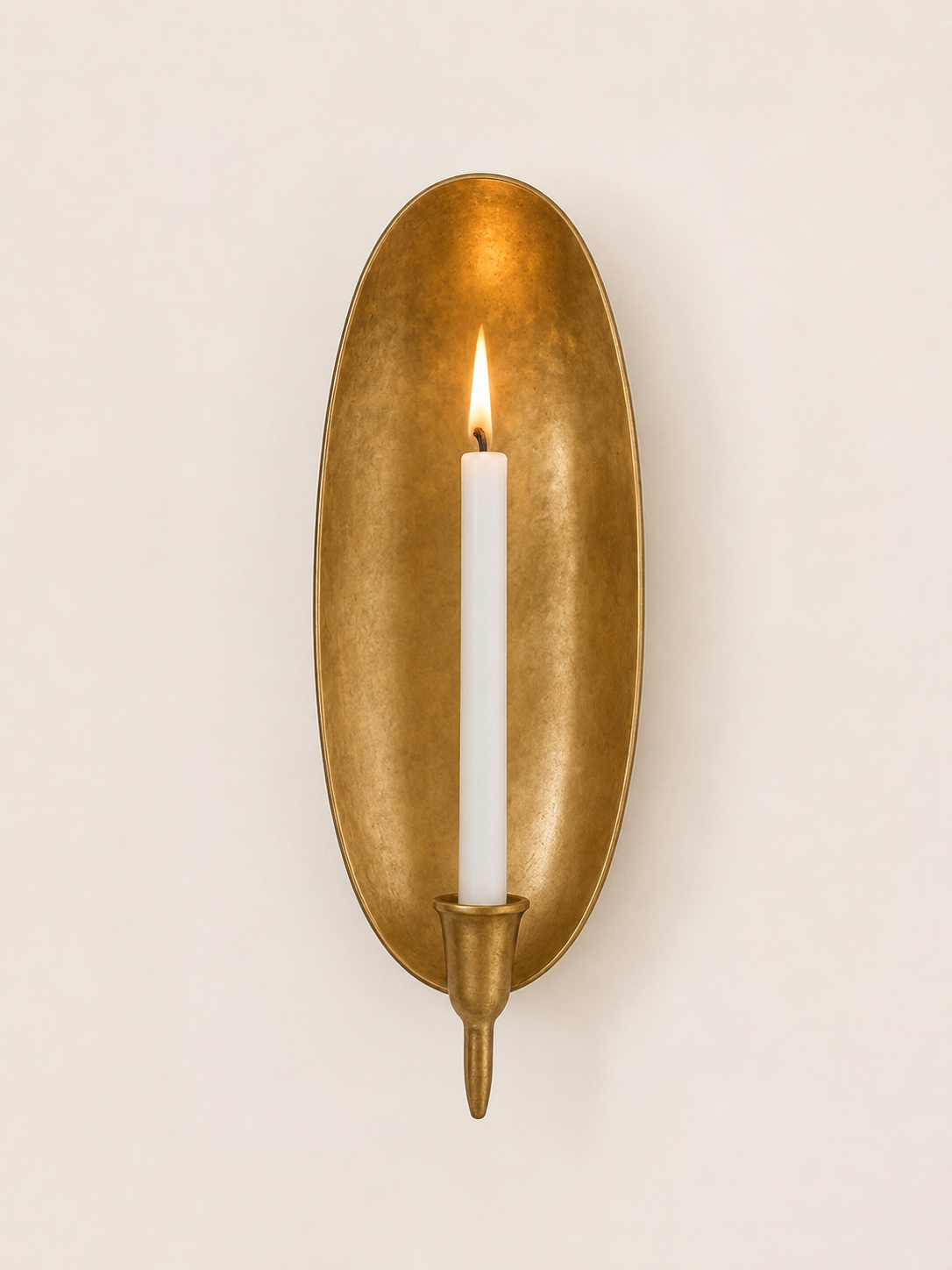 Brass candle sconce size chart with round and oval options