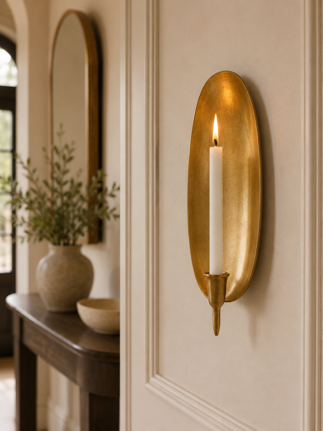 Gold wall candle holder for Moroccan inspired home decor