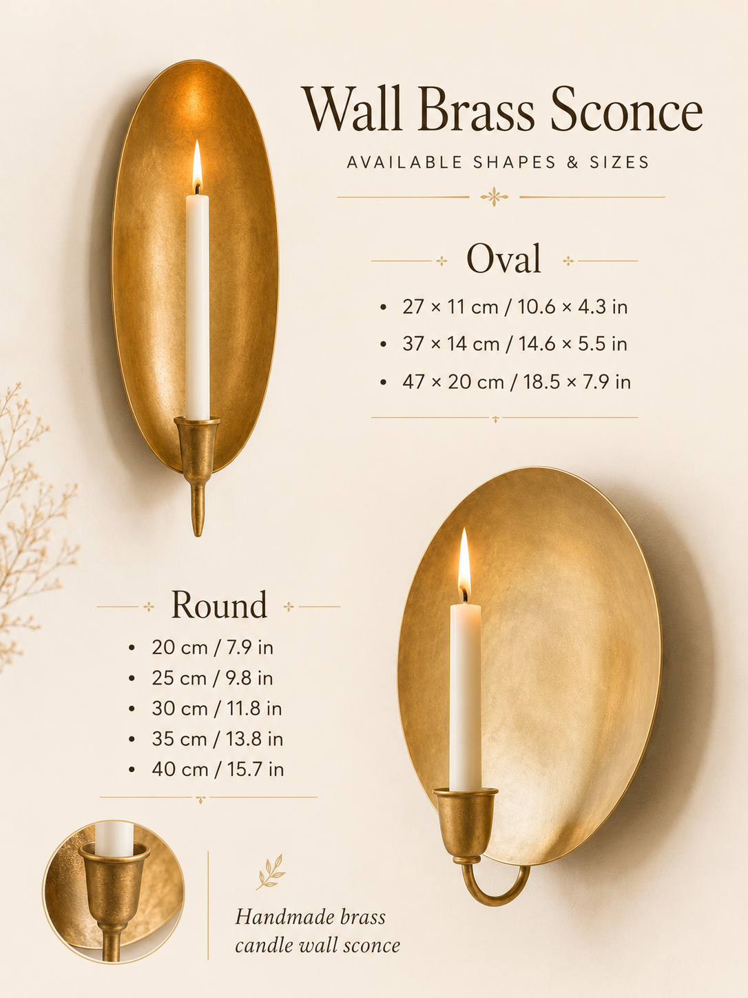 wall brass sconce detaill