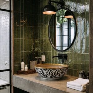 Handmade ceramic vessel sink for luxury bathroom vanity