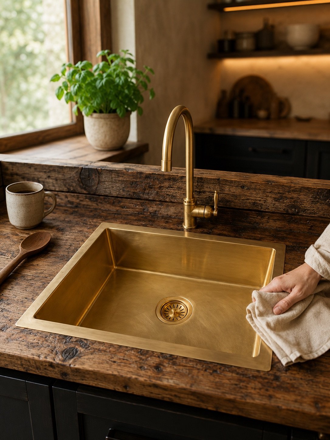 Handmade Brass Bar Sink – Aged Bronze Undermount Wet Bar Sink - Image 2